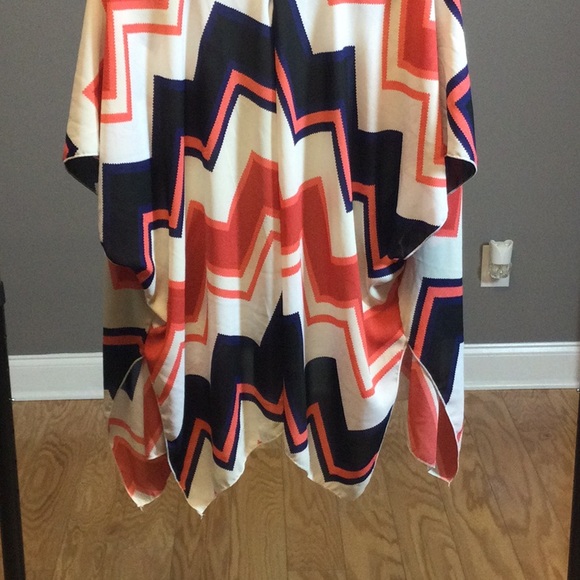 M/L Love Culture chevron blue peach boho kimono jacket - Picture 9 of 14